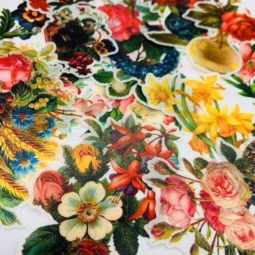 16pcs/bag DIY scrapbooking stickers vintage bouquets washi series albums items handicrafts happy planner decoration stickers