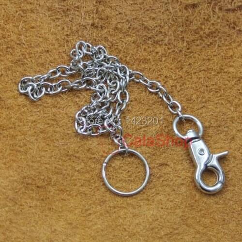 2 pcs /Lot 18" Steel Chain Keyring Snap Swivel Trigger for money clip cash Wallet Pocket