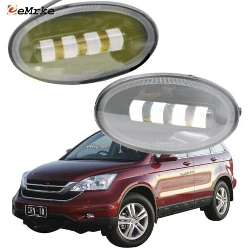 2x Cut-Line Lens Front Full LED Fog Lights White / Yellow Color Foglamp for Honda CR-V RE MK3 Facelift 2010 2011