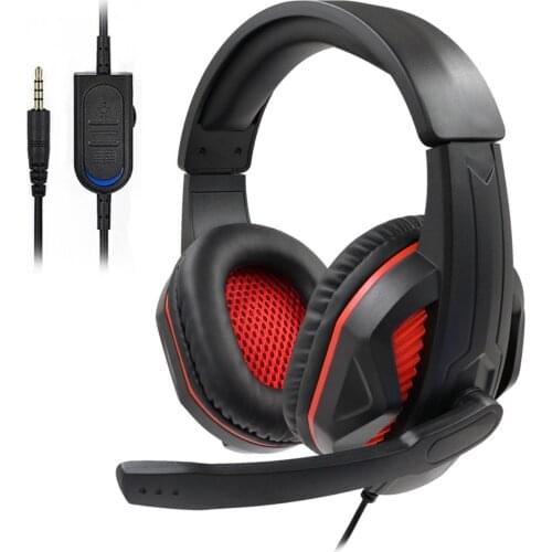 3.5mm Adjustable LED Light Wired Bass Stereo Gaming Headset Earphone Headphone with Mic