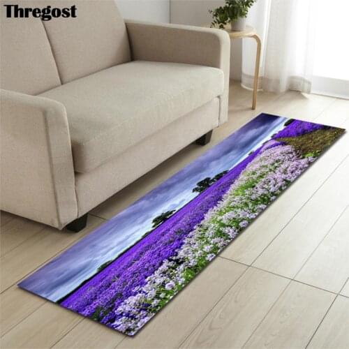 3D Floral Printed Floor Mat for Bedroom Living Room Microfiber Soft Rugs Home Decor Room Mats Anti-Slip Kitchen Rugs Washable
