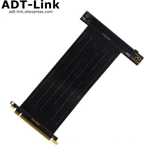 90 Degree Left Angle PCIe 3.0 x16 Extension Cable PCI Express 3.0 16x Riser Ribbon Extender For Graphics Card Vertical