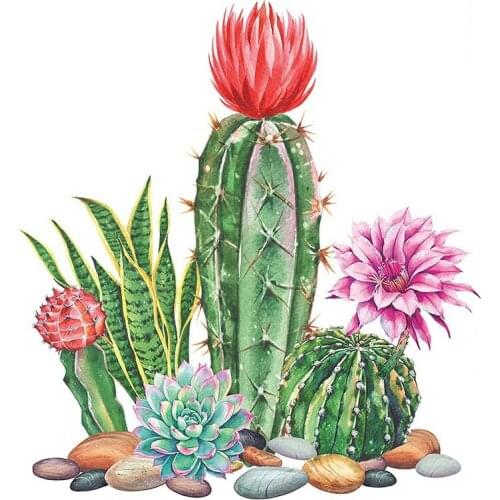 Diamond Painting Full Circle Diamond Kit Rhinestone Picture Art Craft Home Door Decoration (Cactus Tree)
