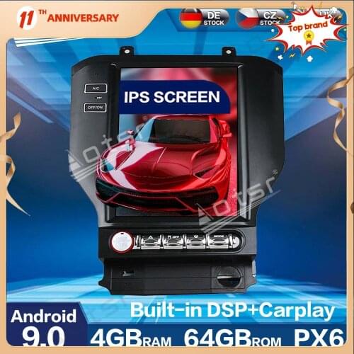 For Ford Mustang 2014-2018 Android 9 Multimedia Tesla Screen PX6 4G+64GB Car Radio 2k Player Auto GPS Navigation DSP carplay WIF