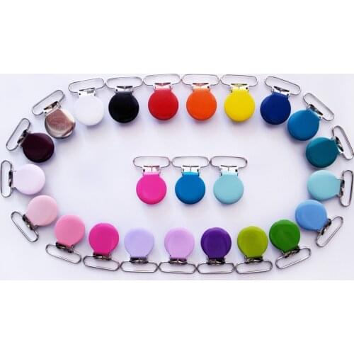 Free shipping 80pcs/lot Garment Enamel Round Metal Suspender Clips,mixed 21 colors,wholesale suspender clips / pacifier clips