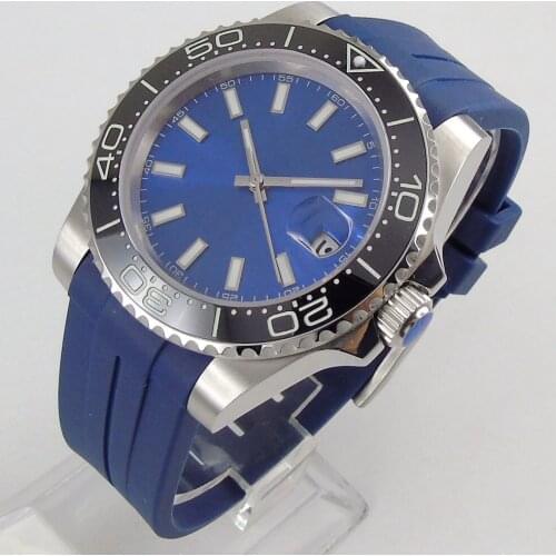40mm Sterile Dial Sapphire Glass Luminous Black Ceramic Bezel MIYOTA 8215 Automatic Movement Mens Watch