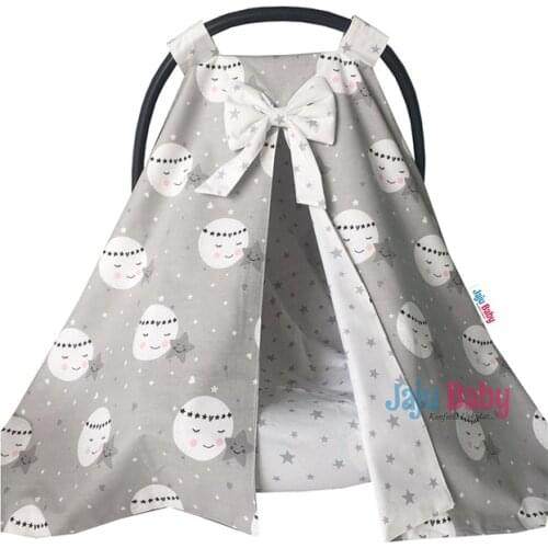 Jaju Baby Gray Smiling Moon Pattern Stroller Cover and Inner Sheet