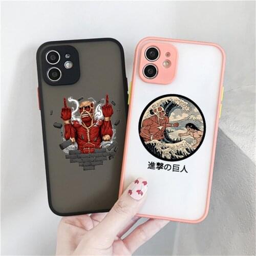 Phone Case for IPhone 7 8 Plus 12 11 Pro Max 6S X XS XR SE 2020 Attack on Titan EREN MIKASA LEVI Anime Etui Cover for IPhone 12