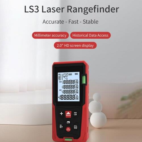 NEW Laser Rangefinder 60m/80m LS3 Laser Distance Meter 2 .0-inch HD Screen High Precision Indoor Digital Measurement Rangefinder