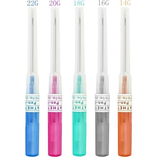 Tattoo Disposable Body Piercing Needles 50Pcs 14G 16G 18G 20G 22G Ear Nose Sterile Steel Catheter Piercing Needles for Tattoo