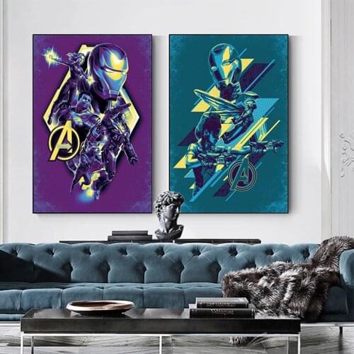 Marvel Superhero Iron Man Canvas Paintings Avengers Prints and Posters Wall Art Pictures for Kids Room Home Decoration Cuadros