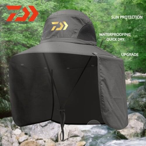 2020 Daiwa Mens UV Protection Fishing Cap Nylon Quick-drying New Outdoor Mountaineering Sun Hat Men and Women Summer Buckle Cap