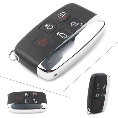 Car Remote Key Shell Case Fob Replacement Housing 5Buttons for Land Rover LR2 LR4 Range Rover Discovery Range Rover Evoque Velar