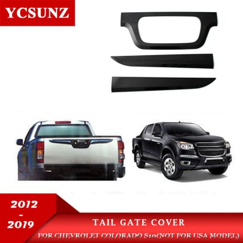Tail Gate Cover For Chevrolet Holden Colorado S10 2012 2013 2014 2015 2016 2017 2018 2019 2020 ABS Car Styling Carbon Fiber