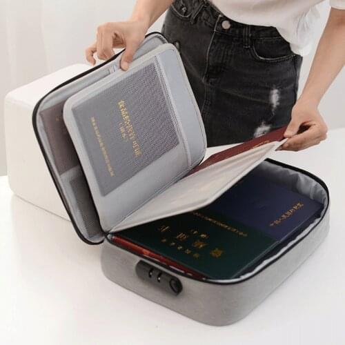 Large Capacity Document Tickets Storage Bag MultiLayer Business Holders Organizer Waterproof Travel Passport Briefcase With Lock