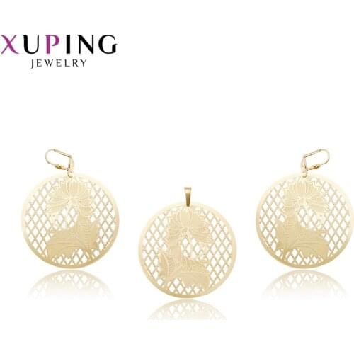 Xuping Fashion Rural Style Gold Color Plated Set High Quality Imitation Jewelry Sets for Women Valentines Gifts 60211