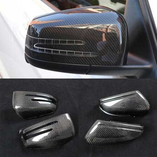 2pcs Carbon Fiber Side Wing Rearview Rear View Mirror Replacement Cover Trim For Benz W176 W246 W204 W212 W221 C117 X204 X156