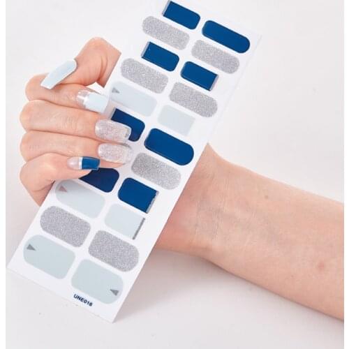 22 Tips/Sheet Pure Solid Color Nails Sticker Designer Self Adhesive Nail Sticker Nailart Sticker Full Beauty Sticker For Nails