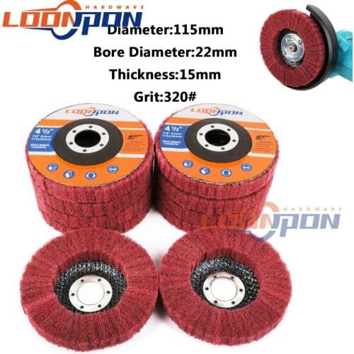 115mm Nylon Fiber Flap Wheel Disc 320 Grit For Angle Grinder Dremel Accessories 1-10pcs