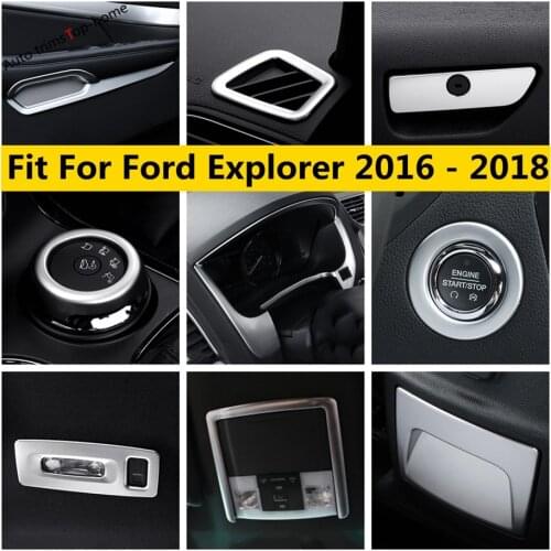Dashboard Air AC Vent Co-pilot Glove Box Sequin Shift Gear Panel Cover Trim Accessories Interior For Ford Explorer 2016 - 2018