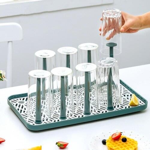 Water cups shelf Dust-proof Cup Drying Rack Multifunctional Plastic Draining Glass Cup Holder Stand Easy to Clean for Bottle