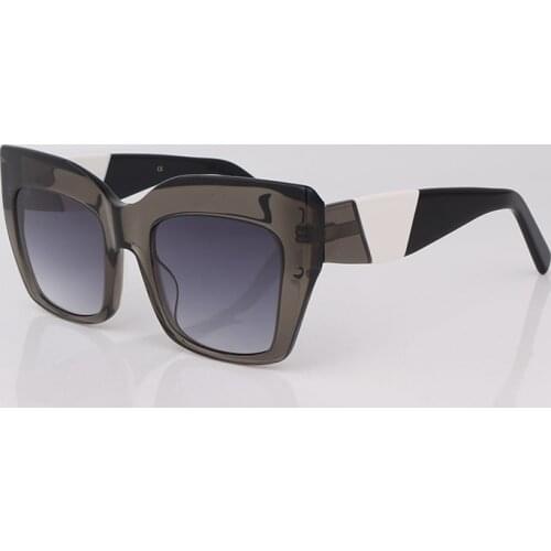 Translucent Tinted grey women sunglasses fashion cat eye chunky sunglasses women grey shaded