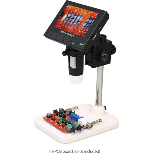 Portable Microscope 720P LED Digital Magnifier 1000X Magnification 4.3-inch LCD Display with Holder for Circuit Board Repair