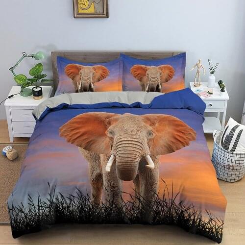 Vintage Elephant Bedding Sets Duvet Cover Bedclothes Twin/Queen/King Size Bed Room For Kids Bedroom Home Textile