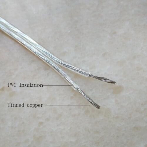 Transparent 2*0.5mm 2pin parallel electric wire cable for Lighting lamp electrical wire pendant lighting power cable