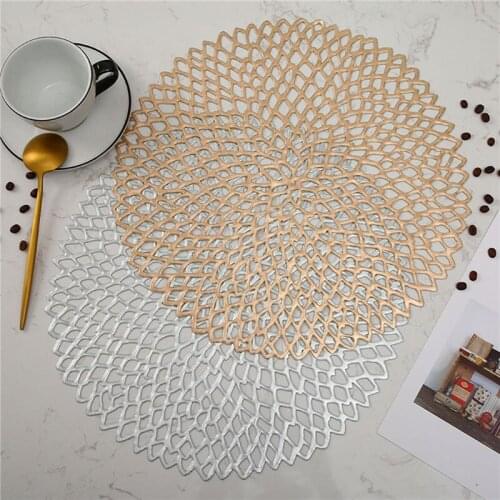 PVC Hollow Insulation Coaster Pad Table Bowl Mats for Dining Table Luxury Waterproof Washable Heat Resistant Placemat Home Decor
