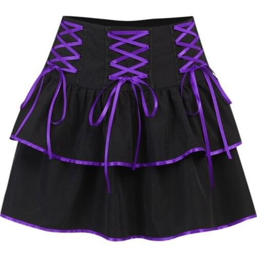 Ruibbit Goth Punk Red Purple Bandage Skirt Streetwear Sexy Mini Skirts Harajuku Black Patchwork A Line Skirts Gothic Clothes