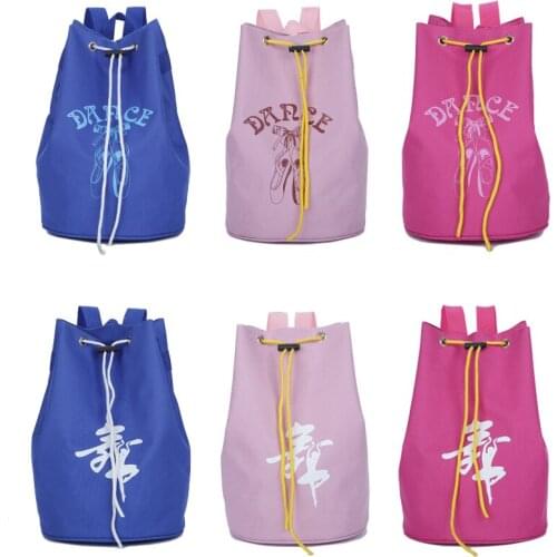 Draw Cute Bag Child Dance Bag Kids Latin Dance Backpack Canvas Drawstring Ballet Dance Bag For Girls Ballerina Bag Ballet Bags