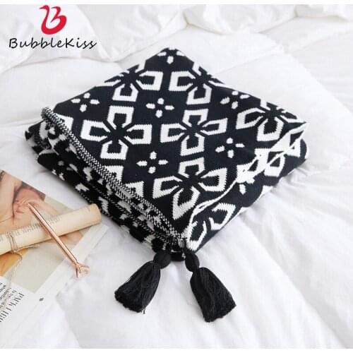Bubble Kiss Modern Print Throw Blanket Portable Blankets For Beds Home Sofa Blanket Cotton Tassel Office Siesta Cover Blanket