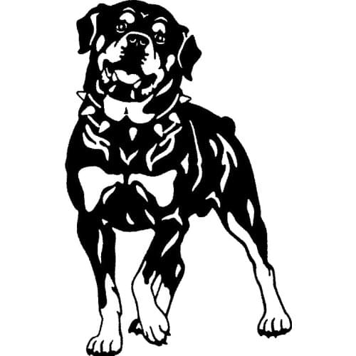 17*26.2CM Rottweiler Dog Car Stickers Personality Vinyl Decal Car Styling Truck Decoration Black/Silver S1-0939
