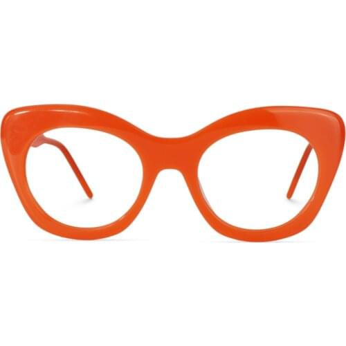 Zeelool Acetate Pop Color Cat-Eye Glasses Frame with Non-prescription Clear Lens Maria ZOA01451