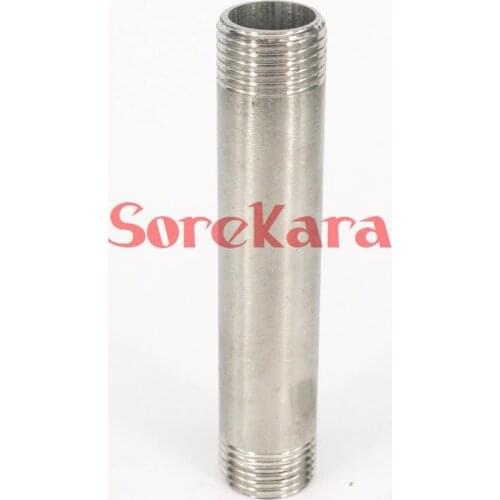 1" BSP Equal Male Thread Length 150mm 304 Stainless Steel Long Straight Pipe Fitting Connector Adapter