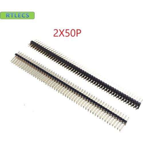 100pcs 2x50 P 100 pin 1.27mm Pitch Pin Header male dual row Male straight gold flash Rohs Reach double rows pitch 1.27