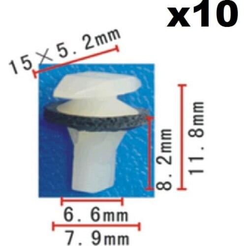 10x For Honda Door seal strip glue nail / Nylon Retainer Clip