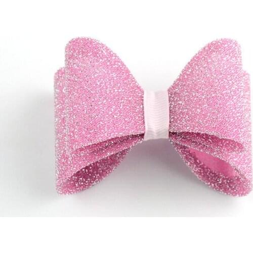 60Pcs 3.2" 16colors Newborn Luxe Girls Bows For Headbands/Hair Clips Super Hard PVC Satin Bow For Girls Hair Accessories
