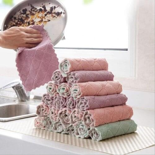 10pcs Super Absorbent Microfiber Kitchen Dish Cloth High-efficiency Tableware Household Cleaning Towel Kitchen Tools Gadgets