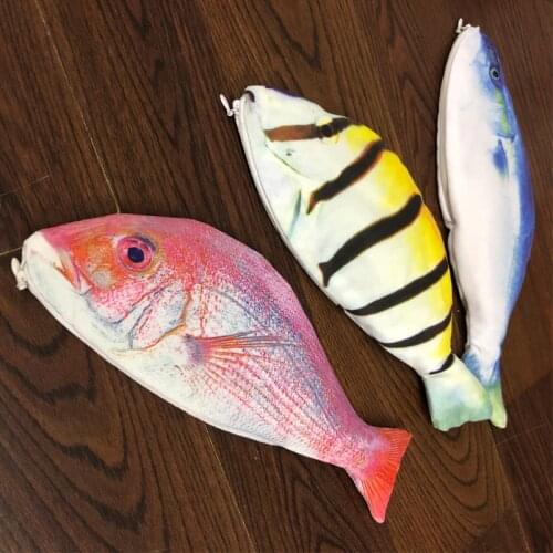Fish Shape Pencil Case Creative Stationery Student Cloth Pencils Bags Big Capacity Pencil Case School Supplies Stationery Gift