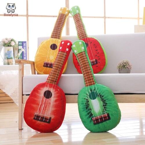 BOLAFYNIA Children Plush Toy Simulation guitar fruit pillow cushion Baby Kids Stuffed Toy for Christmas Birthday gift