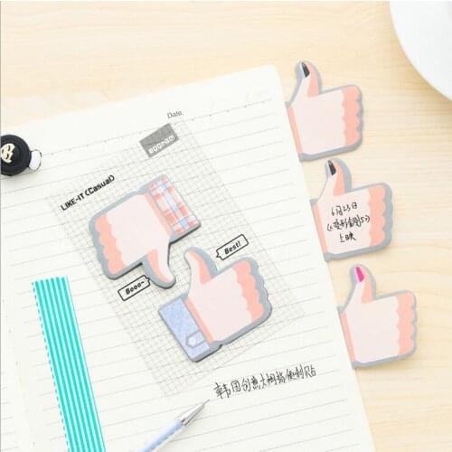 Ellen Brook 1 Piexes Korean DIY Thumbs Up Sticky Notes Creative Post Notepad Filofax Memo Pads Office School Supplies Stationery