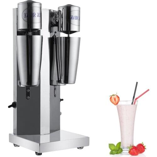 Commercial Double Head Milkshake Machine Electric Blender Milk Foam Shaker Stainless Steel Bubble Milkshake Maker 220V/110V