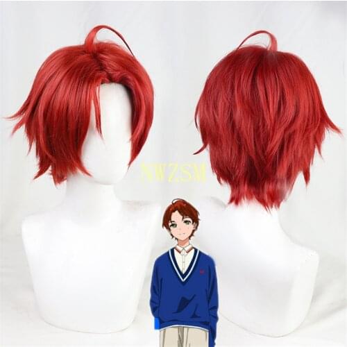 Wonder Egg Priority Momoe Sawaki Cosplay Wig Girl Short Red Hair Halloween Carnival Party Role Play Props