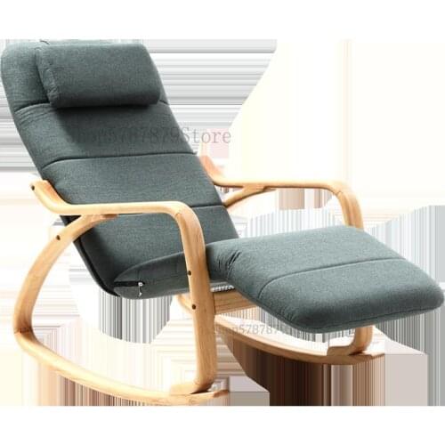 Nordic rocking chair recliner adult balcony leisure chair home leisure chair lunch break folding chair lazy sofa chair