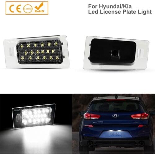 2Pcs LED Number License Plate Light Lamps White Canbus For Hyundai Solaris Sedan HCR Elantra Avante 5TH 6TH Kia KX3 Ceed SW III