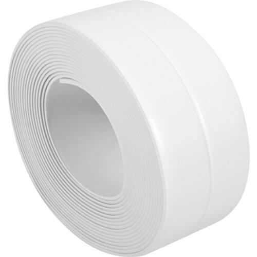 1 Roll PVC Bathroom Bath Wall Sealing Strip Tape Waterproof Mildew Self Adhesive Tape Sink Basin Edge Sealing Tape For Kitchen