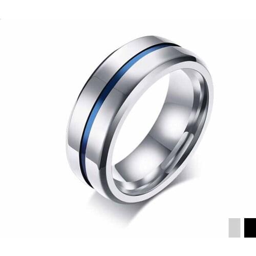 8 mm New Trendy Simple Ring Titanium Steel Band Engagement Anniversary Souvenir for Couple Lovers Jewelry Men Valentine Gift
