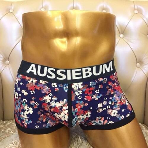 AUSSIEBUM Mens underwear Summer new boxers fashionable mens fashion printed cotton boxers traceless mens shorts